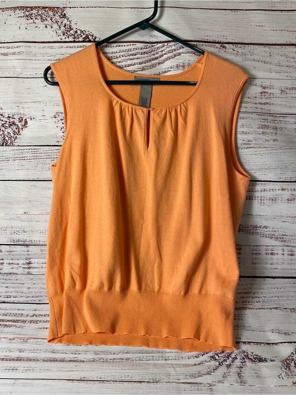 Designers Originals Peach-Orange Sleeveless Knit Top Sz-XL